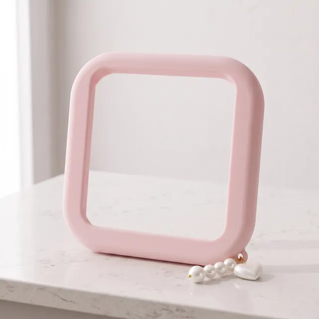 Blush Puff frame on a white counter